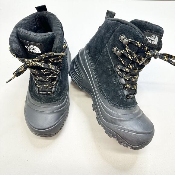 The North Face Kids 4 Black Leather Chilkat V Lace Waterproof Hiking Boot Winter - Picture 1 of 10